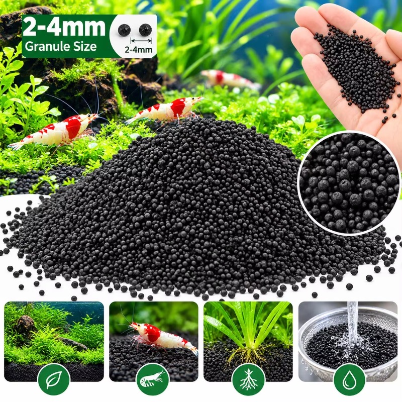 Aquarium Plant Substrate - Black Aquarium Substrate Soil for Aquatic