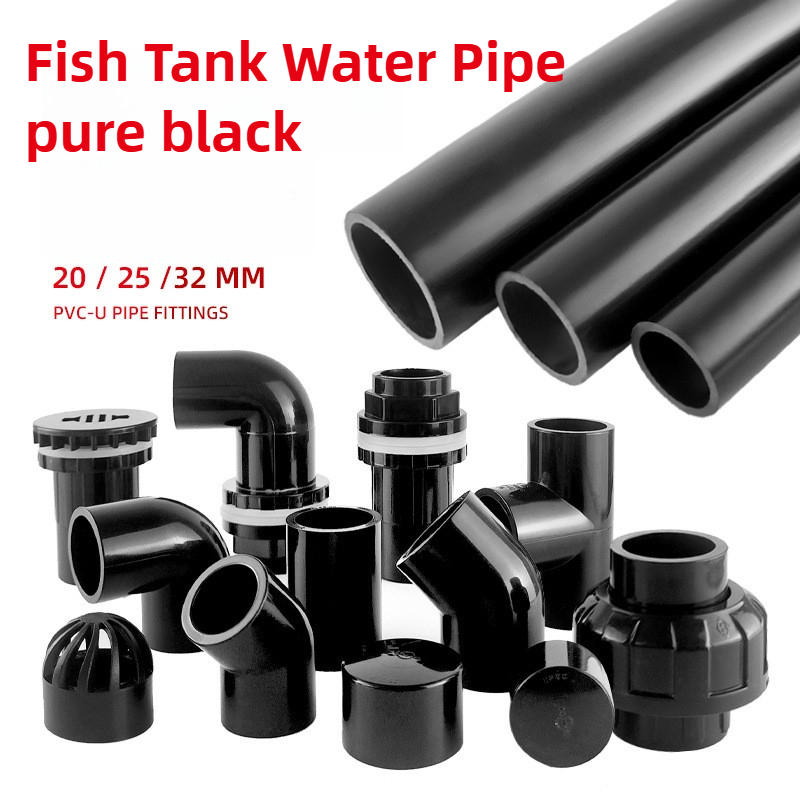 Aquarium Driftwood - PVC Black Fish Tank Water Pipe