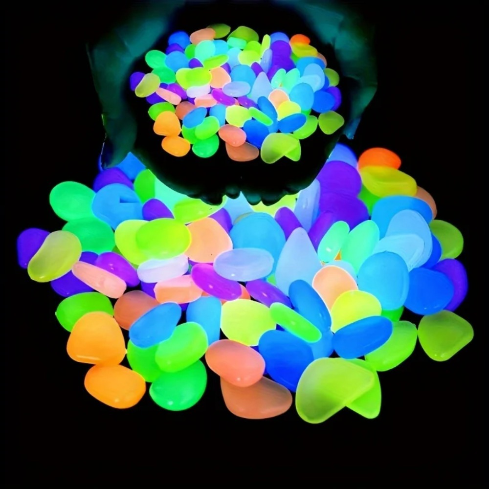 100pcs Glow In The Dark Pebble - Plant Aquarium Pot review and price